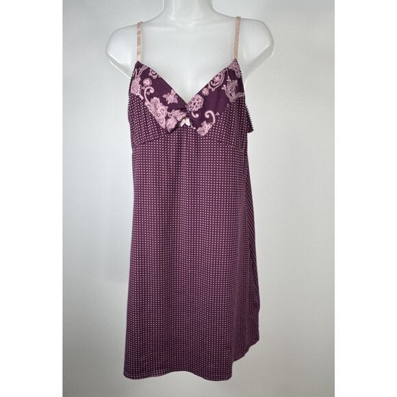 Apt. 9 Intimates Purple Polka Dot Chemise Nightgown Womens Large - Picture 5 of 10